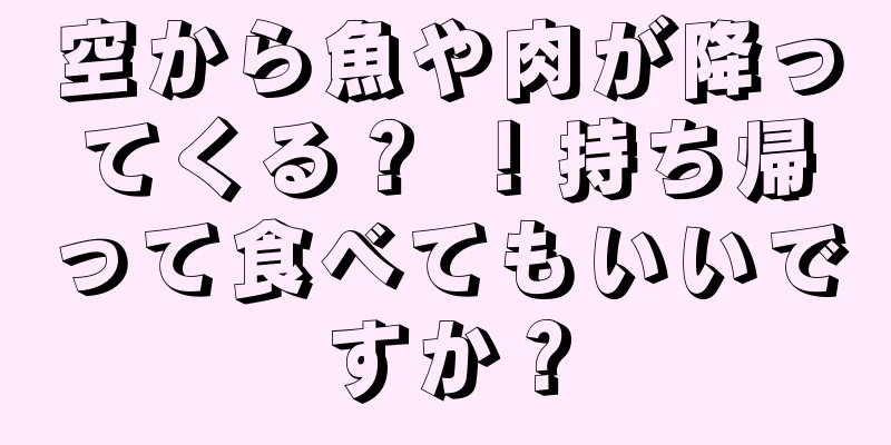 空から魚や肉が降ってくる？ ！持ち帰って食べてもいいですか？