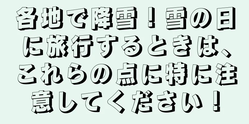 各地で降雪！雪の日に旅行するときは、これらの点に特に注意してください！