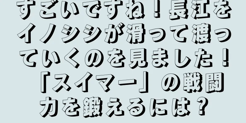 すごいですね！長江をイノシシが滑って渡っていくのを見ました！ 「スイマー」の戦闘力を鍛えるには？