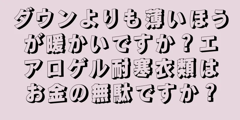 ダウンよりも薄いほうが暖かいですか？エアロゲル耐寒衣類はお金の無駄ですか？