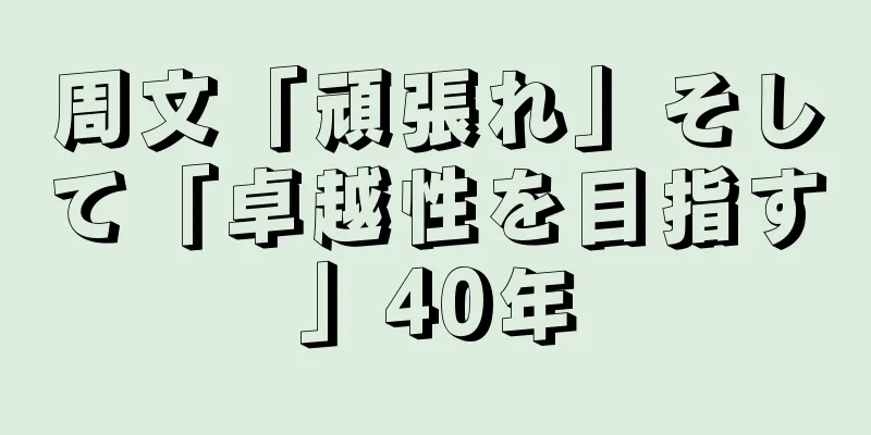 周文「頑張れ」そして「卓越性を目指す」40年
