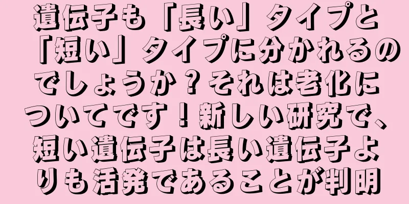 遺伝子も「長い」タイプと「短い」タイプに分かれるのでしょうか？それは老化についてです！新しい研究で、短い遺伝子は長い遺伝子よりも活発であることが判明
