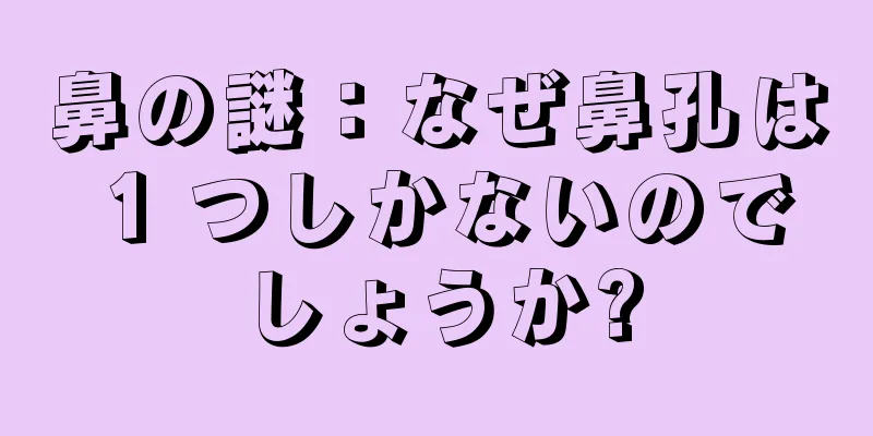 鼻の謎：なぜ鼻孔は 1 つしかないのでしょうか?