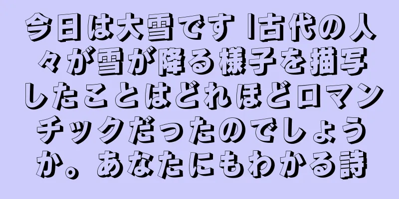今日は大雪です |古代の人々が雪が降る様子を描写したことはどれほどロマンチックだったのでしょうか。あなたにもわかる詩