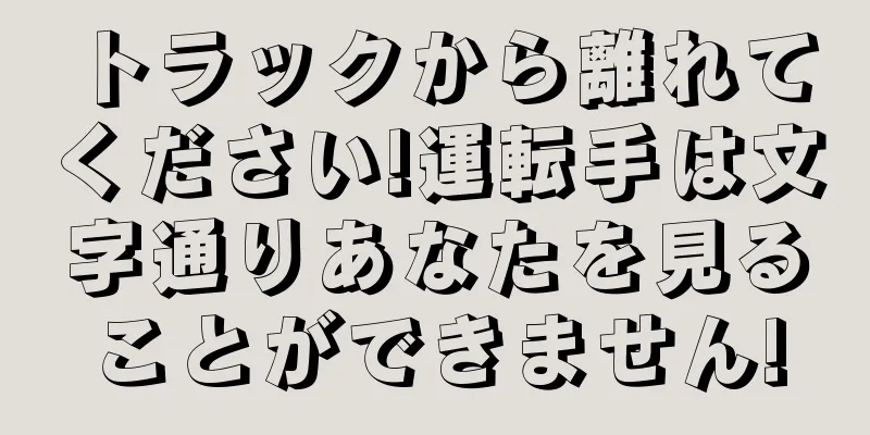 トラックから離れてください!運転手は文字通りあなたを見ることができません!