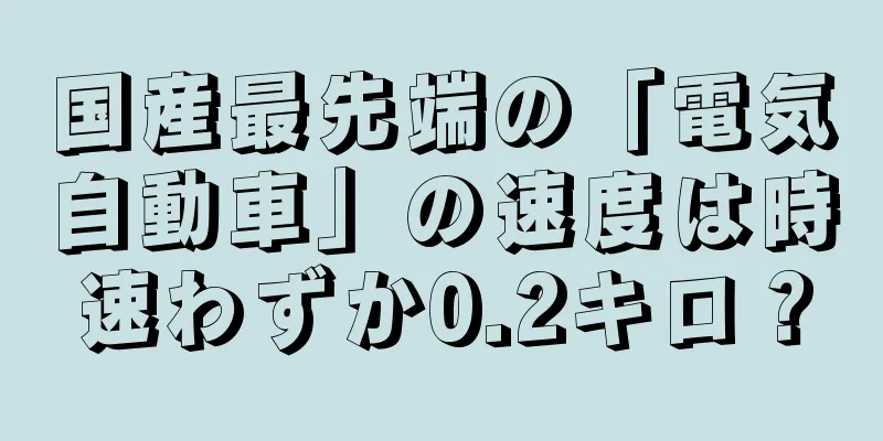 国産最先端の「電気自動車」の速度は時速わずか0.2キロ？