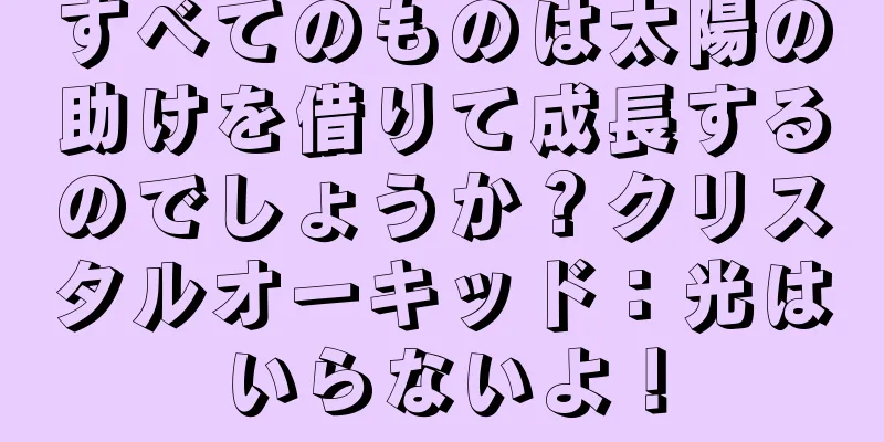 すべてのものは太陽の助けを借りて成長するのでしょうか？クリスタルオーキッド：光はいらないよ！