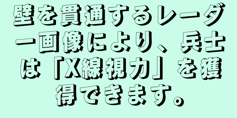 壁を貫通するレーダー画像により、兵士は「X線視力」を獲得できます。