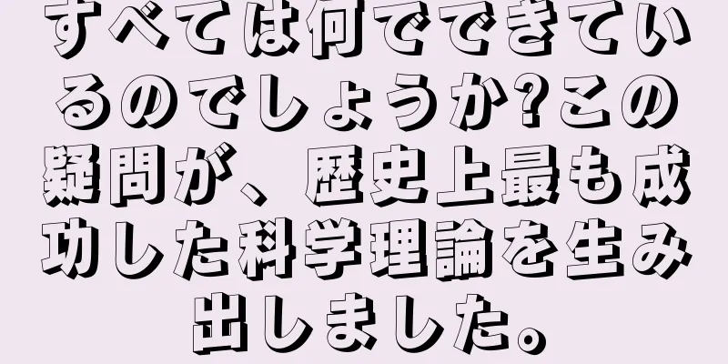 すべては何でできているのでしょうか?この疑問が、歴史上最も成功した科学理論を生み出しました。