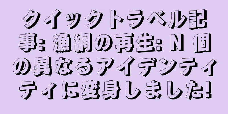 クイックトラベル記事: 漁網の再生: N 個の異なるアイデンティティに変身しました!