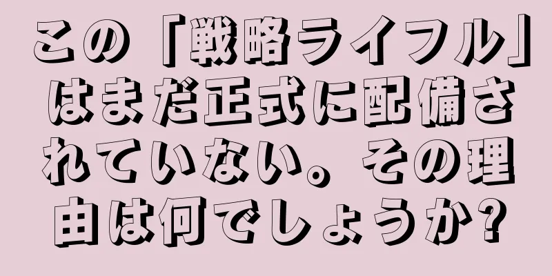 この「戦略ライフル」はまだ正式に配備されていない。その理由は何でしょうか?