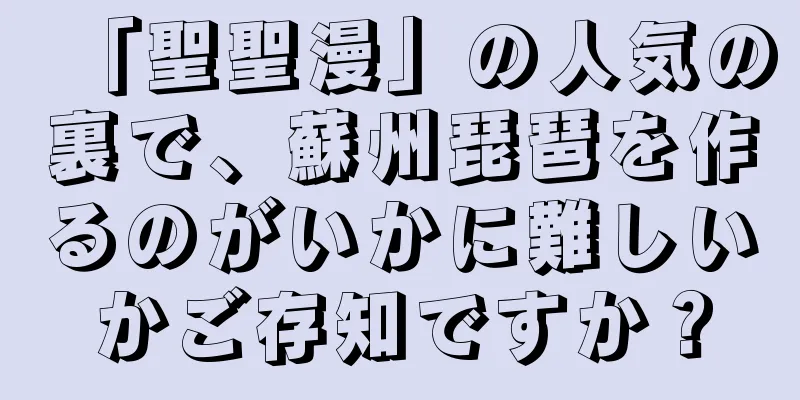 「聖聖漫」の人気の裏で、蘇州琵琶を作るのがいかに難しいかご存知ですか？