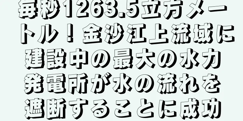 毎秒1263.5立方メートル！金沙江上流域に建設中の最大の水力発電所が水の流れを遮断することに成功