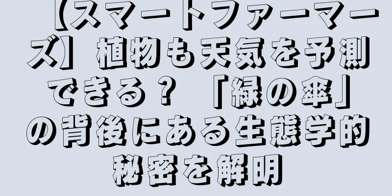 【スマートファーマーズ】植物も天気を予測できる？ 「緑の傘」の背後にある生態学的秘密を解明