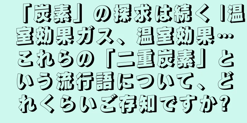 「炭素」の探求は続く |温室効果ガス、温室効果…これらの「二重炭素」という流行語について、どれくらいご存知ですか?