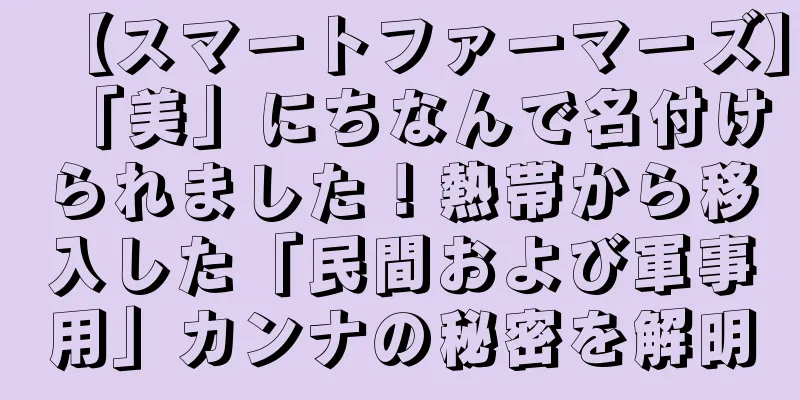 【スマートファーマーズ】「美」にちなんで名付けられました！熱帯から移入した「民間および軍事用」カンナの秘密を解明