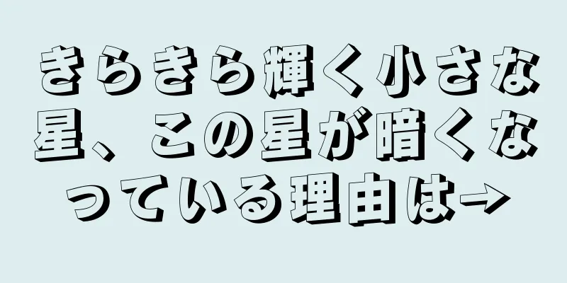 きらきら輝く小さな星、この星が暗くなっている理由は→