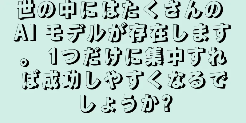 世の中にはたくさんの AI モデルが存在します。 1つだけに集中すれば成功しやすくなるでしょうか?