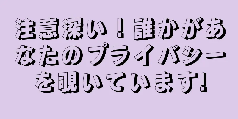 注意深い！誰かがあなたのプライバシーを覗いています!