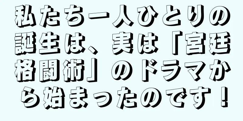私たち一人ひとりの誕生は、実は「宮廷格闘術」のドラマから始まったのです！