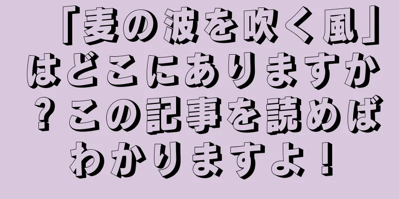 「麦の波を吹く風」はどこにありますか？この記事を読めばわかりますよ！