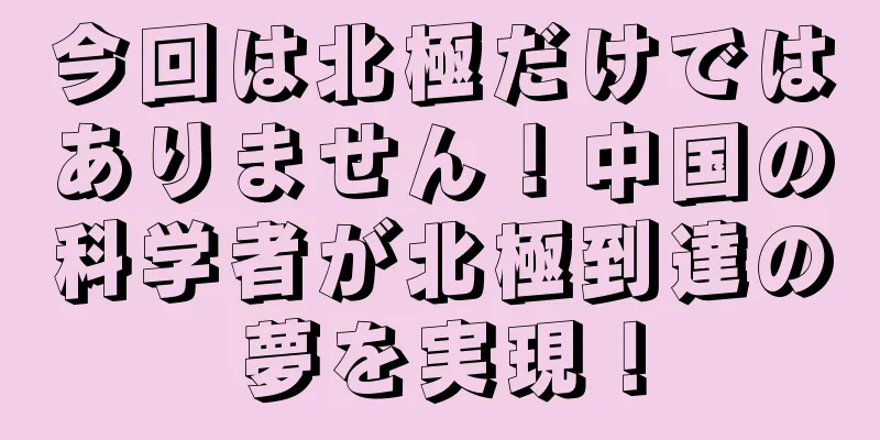 今回は北極だけではありません！中国の科学者が北極到達の夢を実現！