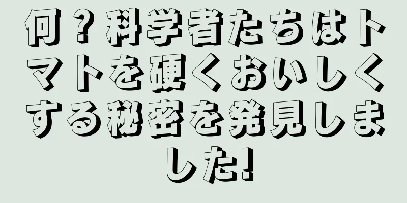 何？科学者たちはトマトを硬くおいしくする秘密を発見しました!