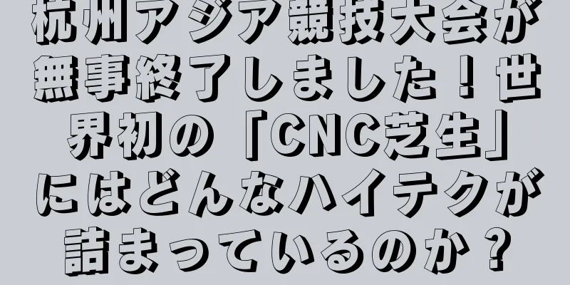 杭州アジア競技大会が無事終了しました！世界初の「CNC芝生」にはどんなハイテクが詰まっているのか？