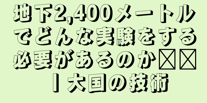 地下2,400メートルでどんな実験をする必要があるのか​​丨大国の技術