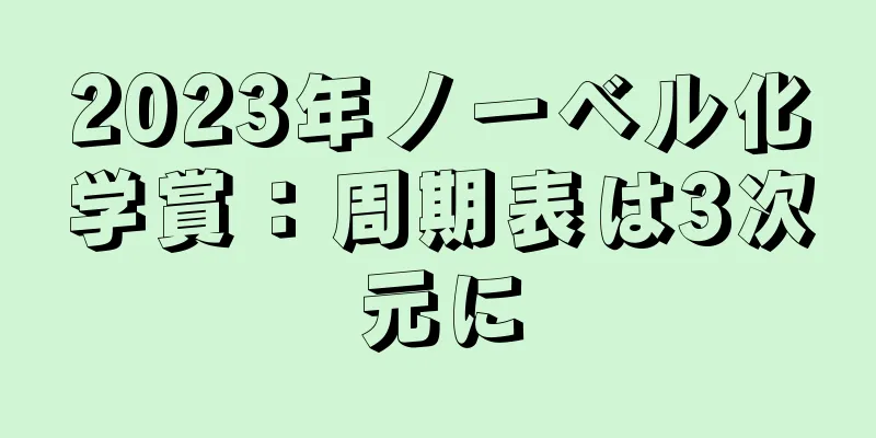 2023年ノーベル化学賞：周期表は3次元に
