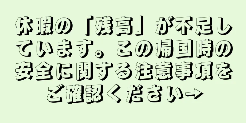 休暇の「残高」が不足しています。この帰国時の安全に関する注意事項をご確認ください→