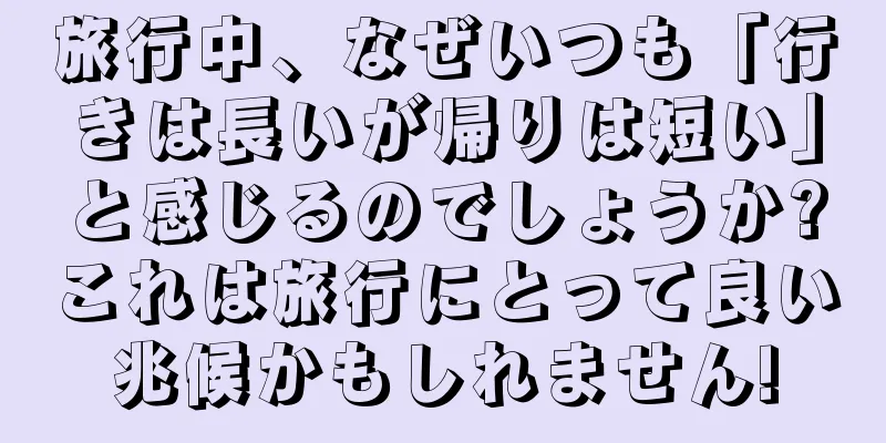 旅行中、なぜいつも「行きは長いが帰りは短い」と感じるのでしょうか?これは旅行にとって良い兆候かもしれません!