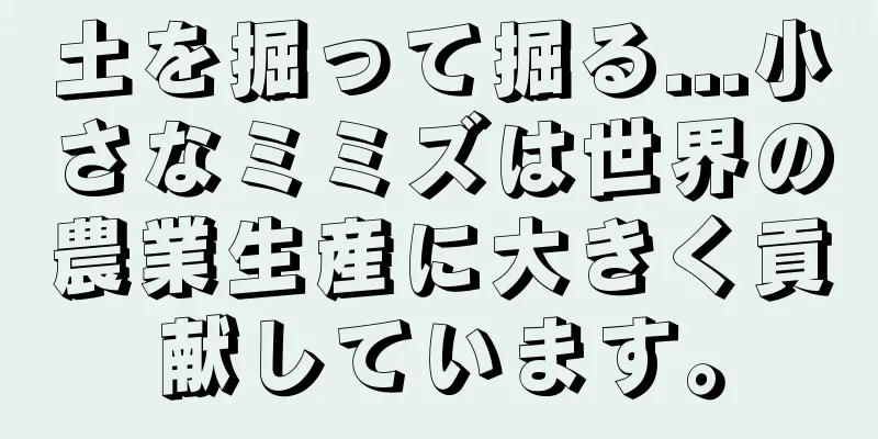 土を掘って掘る...小さなミミズは世界の農業生産に大きく貢献しています。