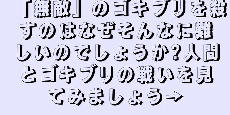 「無敵」のゴキブリを殺すのはなぜそんなに難しいのでしょうか?人間とゴキブリの戦いを見てみましょう→