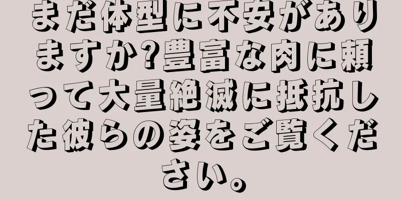 まだ体型に不安がありますか?豊富な肉に頼って大量絶滅に抵抗した彼らの姿をご覧ください。