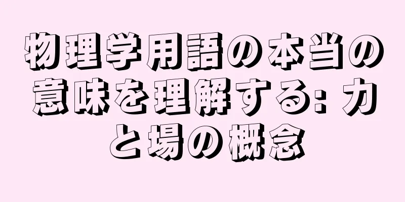 物理学用語の本当の意味を理解する: 力と場の概念