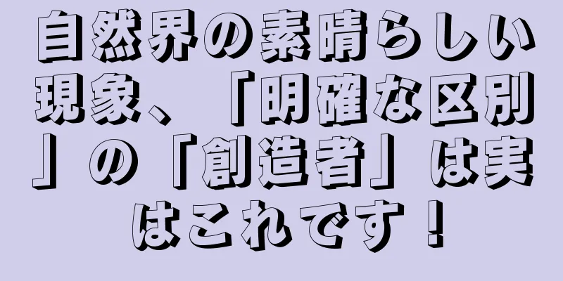 自然界の素晴らしい現象、「明確な区別」の「創造者」は実はこれです！