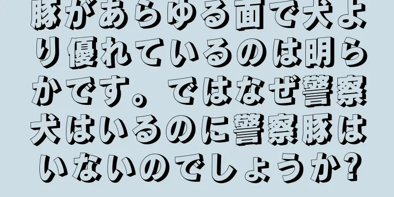 豚があらゆる面で犬より優れているのは明らかです。ではなぜ警察犬はいるのに警察豚はいないのでしょうか?
