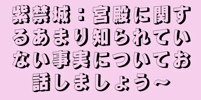 紫禁城：宮殿に関するあまり知られていない事実についてお話しましょう〜
