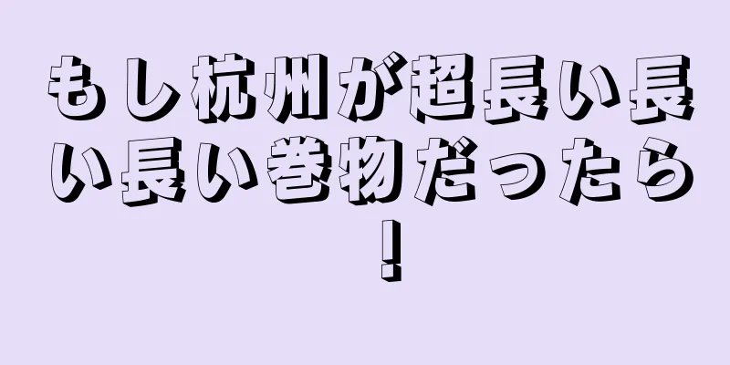 もし杭州が超長い長い長い巻物だったら！