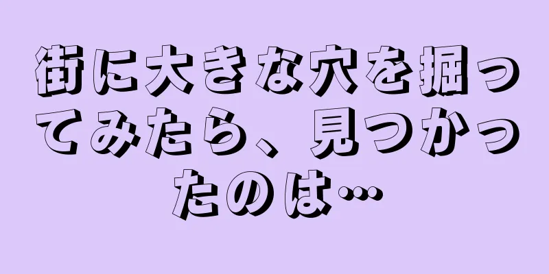 街に大きな穴を掘ってみたら、見つかったのは…