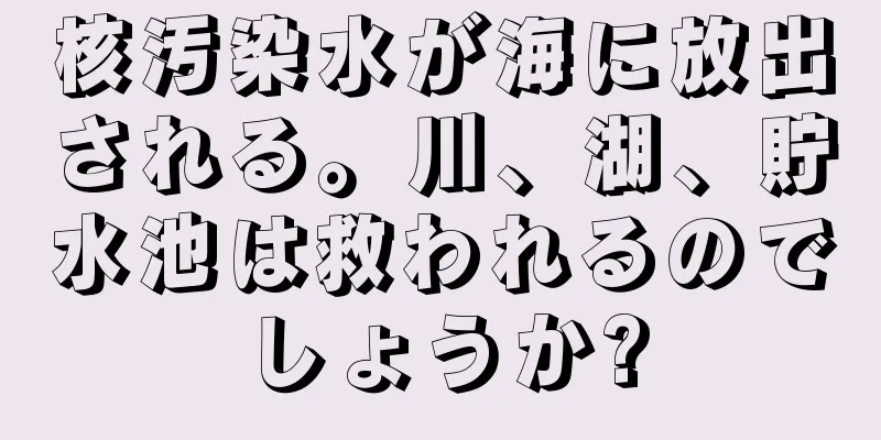 核汚染水が海に放出される。川、湖、貯水池は救われるのでしょうか?