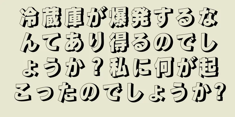 冷蔵庫が爆発するなんてあり得るのでしょうか？私に何が起こったのでしょうか?