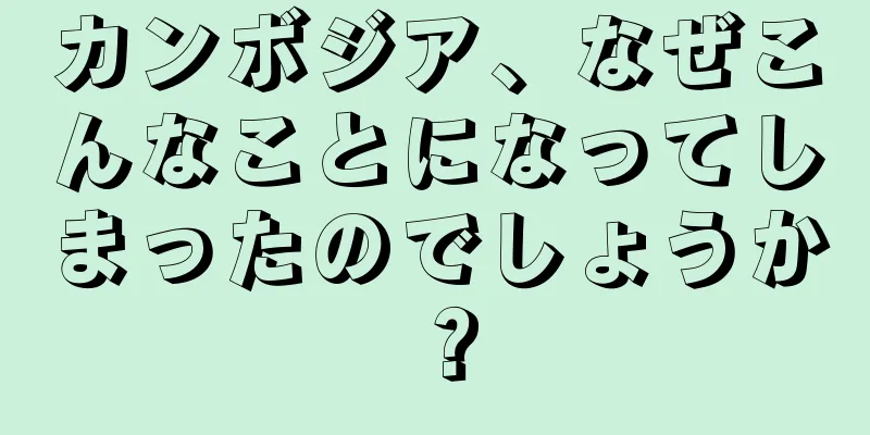 カンボジア、なぜこんなことになってしまったのでしょうか？