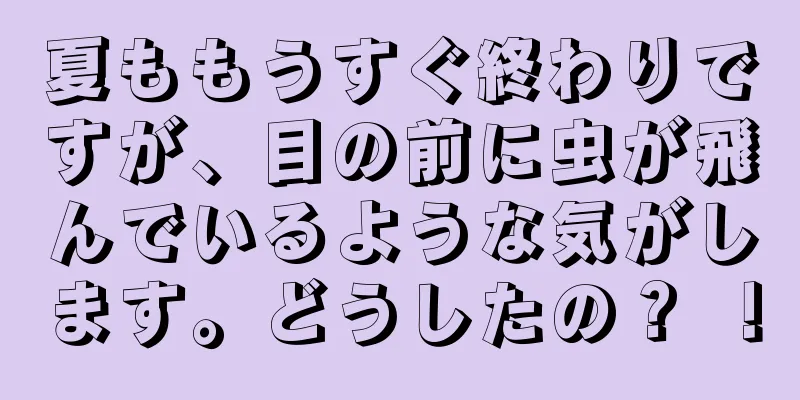 夏ももうすぐ終わりですが、目の前に虫が飛んでいるような気がします。どうしたの？ ！