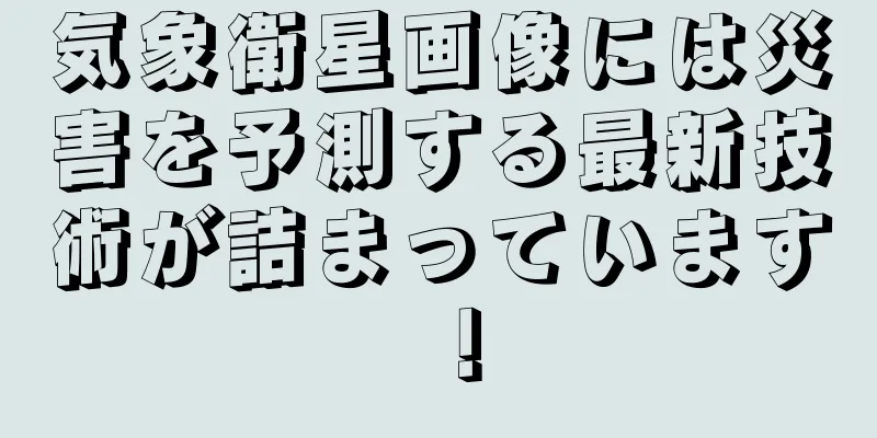 気象衛星画像には災害を予測する最新技術が詰まっています！