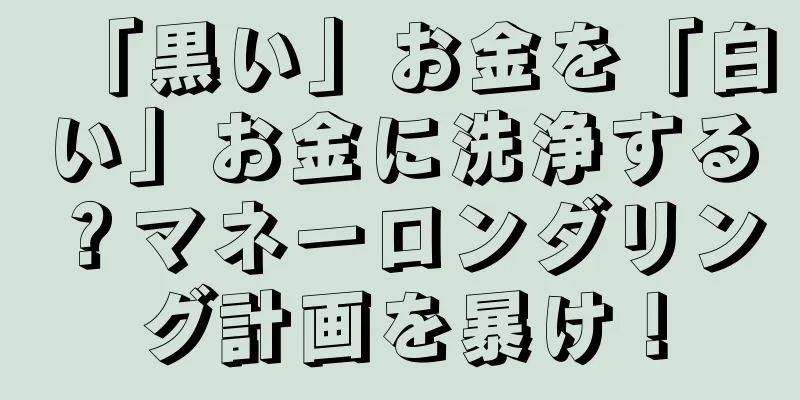 「黒い」お金を「白い」お金に洗浄する？マネーロンダリング計画を暴け！