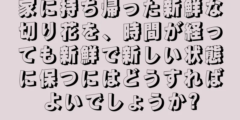 家に持ち帰った新鮮な切り花を、時間が経っても新鮮で新しい状態に保つにはどうすればよいでしょうか?