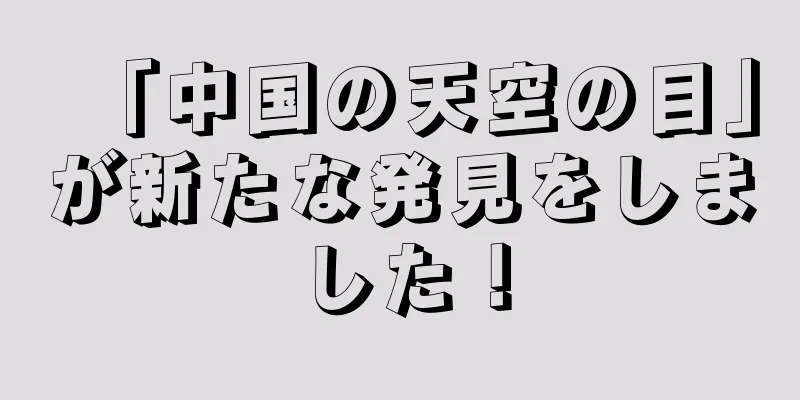 「中国の天空の目」が新たな発見をしました！