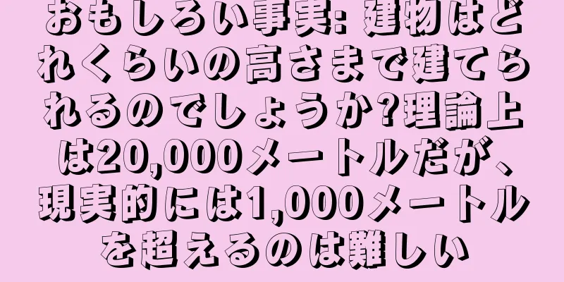 おもしろい事実: 建物はどれくらいの高さまで建てられるのでしょうか?理論上は20,000メートルだが、現実的には1,000メートルを超えるのは難しい